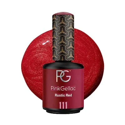 Image de Pink Gellac Vernis Semi Permanent 111 Rustic Red 15 ml à Ongles Gel Rouge Facile Utiliser Enlever Fabriqué aux Pays Bas