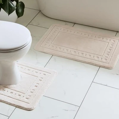 Image de catherine Lansfield Set Tapis de Bain et Contour WC Armoni, crème