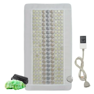 Image de VEVOR Coussin Chauffant Électrique Infrarouge Lointain, 132 Pierres de Jade 54 Tourmaline, Tapis avec Contrôleur Intelligent, Arrêt Auto, pour Soulager Douleur Dorsale, 100x55 cm