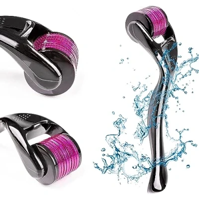 Image de YOUNLEN Derma Rolle,Beard Roller 540 Aiguilles en Titane Microneedling Pour le Visage, 0.5 mm Dermaroller Visage,rouleau à micro aiguilles, la pousse de barbe,réduit chute des cheveux