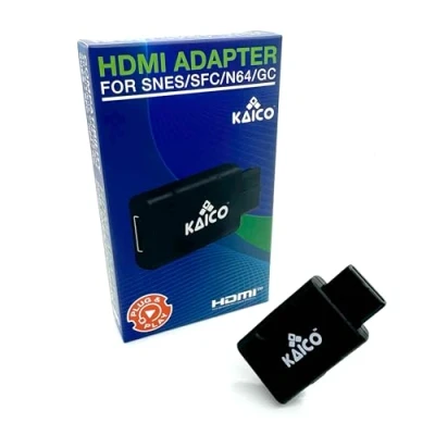 Image de Kaico Adaptateur HDMI avec Prise en Charge S Vidéo et Composite Compatible N64, 64, Snes, Famicom Gamecube. Une Solution d&#039;adaptateur Simple Plug &amp; Play Pass Through