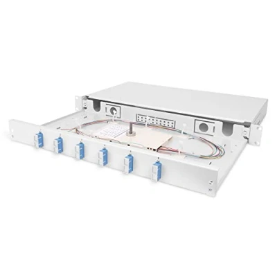 Image de DIGITUS boîte d&#039;épissure fibre optique 6 couplages SC OS2 1U 19 pouces monomode duplex avec cassette montage en rack
