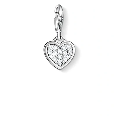 Image de Thomas Sabo Femmes Pendentif Charm Coeur Club Argent Sterling 925 Pavé d&#039;Oxydes de Zirconium blancs 0967 051 14