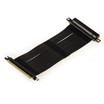 Image de KALEA INFORMATIQUE Nappe d&#039;extension Type Riser pour Port PCI Express x16 vers PCIe avec nappes Souples blindées compatibles 3.0. Longueur Totale 23cm