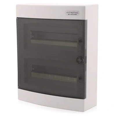 Image de Boîte à fusibles en saillie IP40 Boîtier de distribution 2 rangées jusqu&#039;à 24 modules Porte transparente pour l&#039;installation dans une pièce sèche la maison