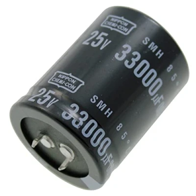 Image de Condensateur Elko radial 33000µF 25V électrolytique Snap In jusqu&#039;à 85C 33000uF Electrolytic Capacitor from United Chemi Con