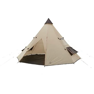 Image de Grand Canyon Black Falls 8 Tente Ronde pour Personnes familiale, de Groupe, Pyramide, tipi Désert Mojave (Beige)