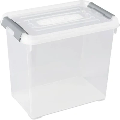 Image de CURVER Boîte de Rangement Handy Plus 9L Multifonction Pour Chambre, Bureau, Garage, Cabanon, Buanderie Fermeture Rapide à poignées 29,4 x 19,4 25,4 cm Transparent