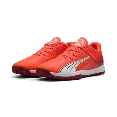 Image de PUMA Mixte Accelerate Turbo Chaussure de Terrain intérieur, Glowing Red White Dark Crimson Black, 37 EU