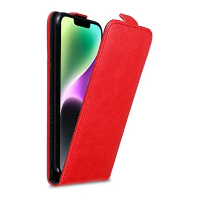 Image de Coque pour Apple iPhone 14 PLUS en ROUGE de POMME Housse protection Étui au design flip avec fermeture magnétique Neuf