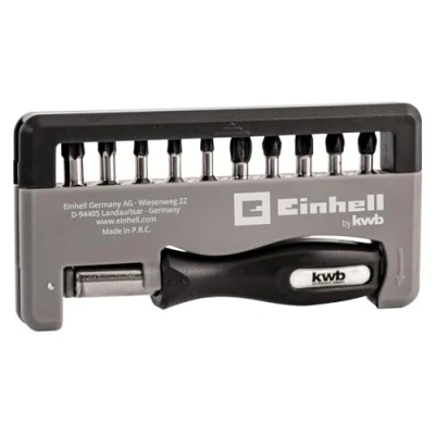 Image de kwb by Einhell Handy Bitbox Impact Lot de 12 embouts magnétiques en acier TQ60 avec porte embout et poignée