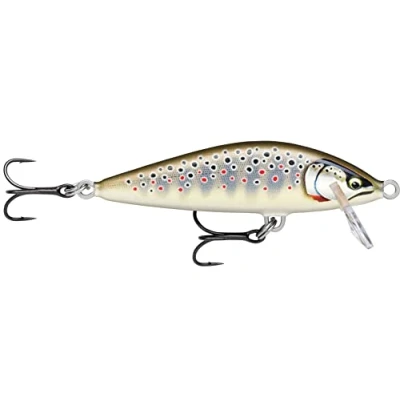 Image de Rapala Leurre de Pêche Countdown Elite Construction Balsa d&#039;eau Douce Coulant Profondeur Nage 0,9m Taille 5,5cm / 5g Fabriqué en Estonie Gilded Brown Trout