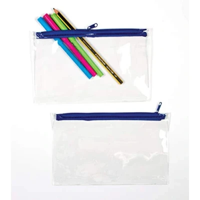 Image de Baker Ross Lot de 10 Trousses à Crayons Transparentes, Uni, AG332, Crème