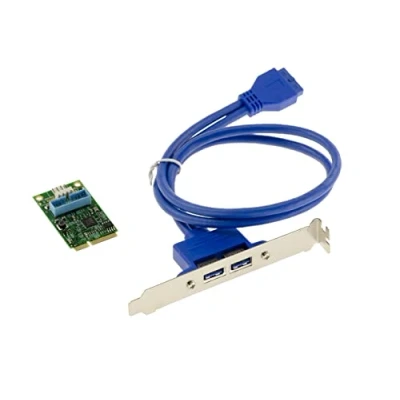 Image de KALEA INFORMATIQUE Carte Mini PCI Express MiniPCIE 2 Ports USB 3.0 (USB3 SUPERSPEED 5Gbps) avec Chipset Via Equerre vers 2X A