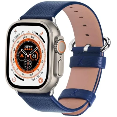 Image de Fullmosa Compatible avec Bracelet Apple Watch 42(Serie 10)/41/40/38mm,Bracelet iWatch SE(1/2) Series 10/9/8/7/6/5/4/3/2/1 de Remplacement pour Femme Homme,Bleu Foncé,42(Serie 10)/41/40/38mm