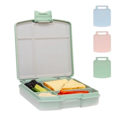Image de Ubbi Bento Lunch Box for Kids with 4 Compartments, BPA Free, Leakproof, Dishwasher Safe, Food Safe Material, Portion Controlled Container, Sage Green