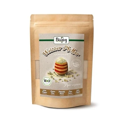 Image de Biojoy Poivre blanc BIO moulu (100 g), naturel et sans additifs (Piper nigrum L.)