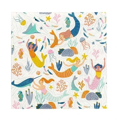 Image de Talking Tables Lot de 8 serviettes en papier recyclables jetables et respectueuses l&#039;environnement d&#039;anniversaire d&#039;enfants, décorations table sous la mer ou fête prénatale Decoupage
