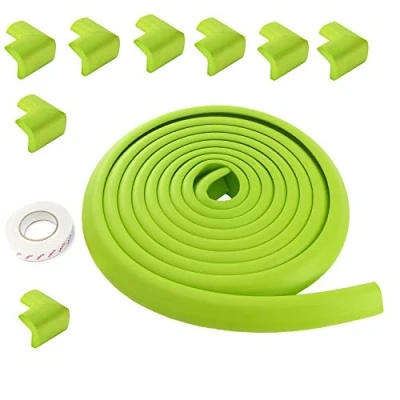 Image de HIMRY 5 Mètre Rouleau en Mousse + 8 Coins Anti Choc Protecteurs Bords et de Table, L Forme Protecteur &amp; pour Bébé Enfants, Vert KXD7000 Set green