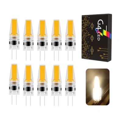 Image de Ampoules LED G4, G4 3W, Blanc chaud 3000K 270LM, Remplacement de 30w halogène, AC/DC 12V 24V, Pas scintillement Dimmable, 10pcs