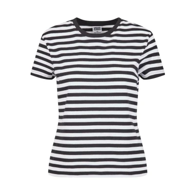 Image de Urban Classics Regular Striped TEE Tshirt imprimé, Femme, Taille: 3XL, White black