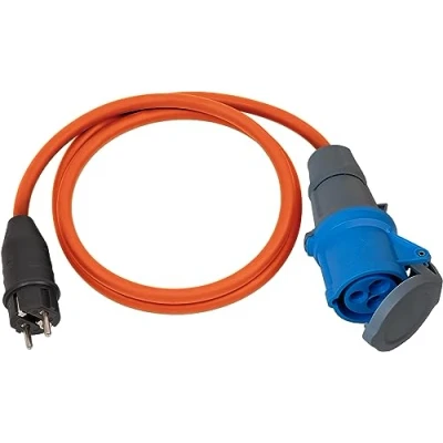 Image de Brennenstuhl 1132910025 A1943302751132910025 Alargador/adaptador IP44 H07RN F 3G 2,5 230V/16A Con clavija y toma de corriente CEE (1,5 m), Orange, Noir, 1,5m