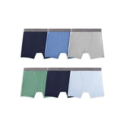 Image de Fruit of the Loom Boxer Stretch 360 (Quick Dry &amp; Moisture Wicking) Boxeur ajusté, Regular Leg Coolsoft Lot de 6 Couleurs pouvant Varier, M Homme