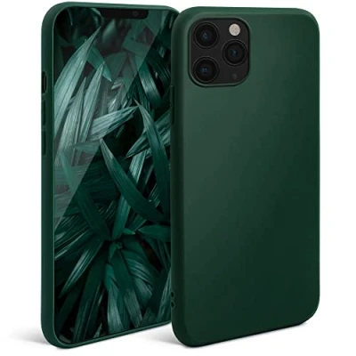 Image de Moozy Minimalist Series Coque en silicone pour iPhone 11 Pro Max, vert nuit Finition mate fine et souple TPU Neuf