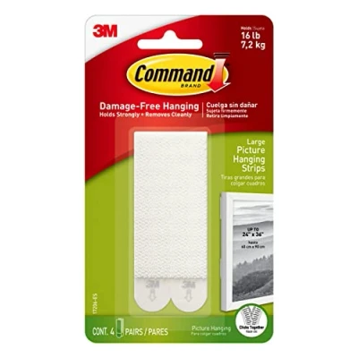 Image de Command 17206 Bande adhésive pour cadres Modèle L Charge max 7.2 kg / 8 pièces (Import Allemagne)