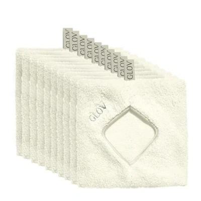 Image de Bandeau Maquillage Noir Large Pour Femme Accessoire Chic, Idéal Démaquillage Visage, Gants Démaquillants Hypoallergéniques, Ensemble de 10 Lingettes en Microfibre Tous Types Peau