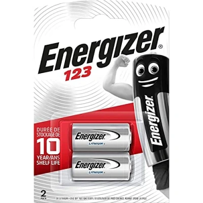 Image de Energizer Pile CR123, Piles Lithium, Lot de 2