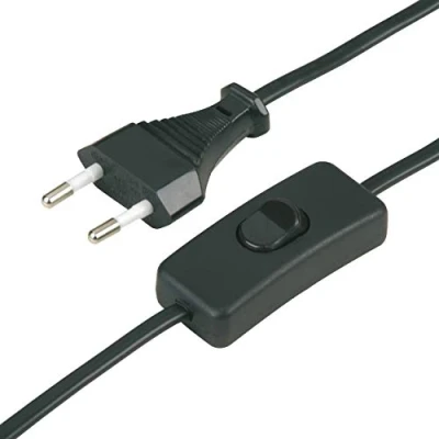 Image de REV Ritter 0505681555 H03VVH2 F Câble d&#039;alimentation UE avec interrupteur Noir 2 m