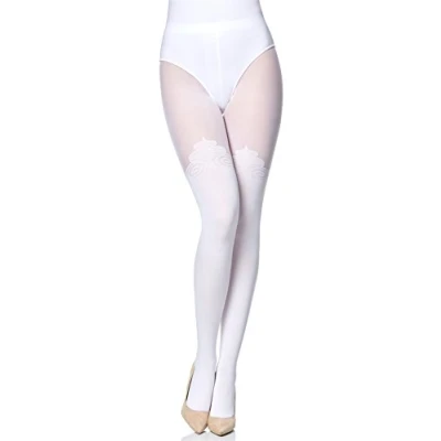 Image de Merry Style collants pour femme avec effet optique de bas Overknee motif MS 389 60 DEN (Blanc S)