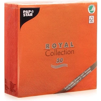 Image de Papstar, Lot de 50 serviettes Royal Collection Pliage 1/4 40 x cm Nectarine #84813