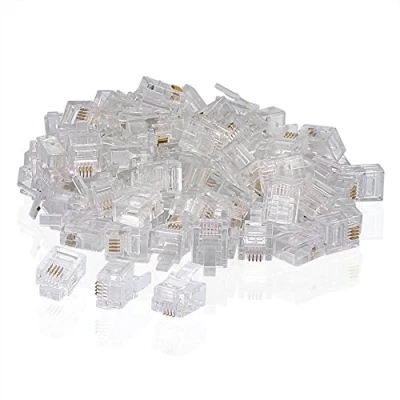 Image de SIENOC 100 PCS RJ11 Plug 6P4C Téléphone Modulaire Connecteur Crimp