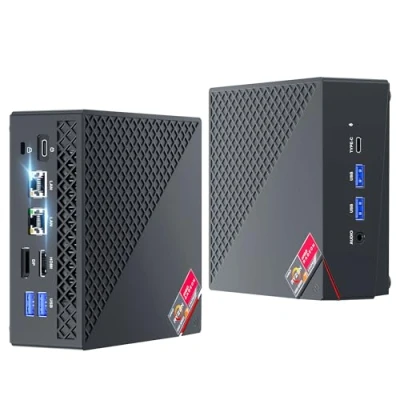 Image de NiPoGi AM06 Pro Mini PC АMD Ryzen 7 6800H(8C/16T, jusqu&#039;à 4,7 GHz), 32Go(16Go*2) DDR5 512Go M.2 SSD Ordinateur de Bureau WiFi 6, AMD Radeon 680M, Double LAN, 4K UHD Triple écran Tour avec VESA