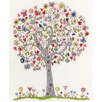 Image de Bothy Threads Kit de broderie au point croix Motif arbre d&#039;amour