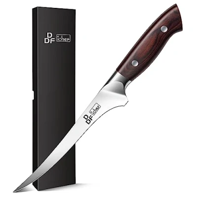Image de DDF iohEF Couteau à Filet 18cm, Désosser Poisson Professionnel pour la Viande et le Poisson, Super Tranchant couteaux Acier Inoxydable Japonais Manche Ergonomique