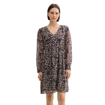 Image de TOM Tailor Robe de jour, Femme, Taille: 42, Neutral watercolor squares