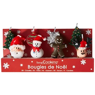 Image de SCRAP COOKING Scrapcooking 5021 Noël Set de 8 Bougies Paraffine Multicolore 10,5 x 17 2,5 cm