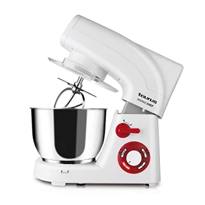 Image de Taurus Mixing Chef Robot pâtissier 1200W, 2 programmes + fonction Turbo, Bol de 5.5 litres, mélangeur planétaire, Blanc