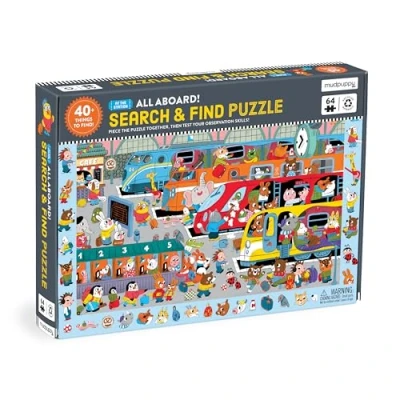 Image de All Aboard! Train Station 64 Piece Search &amp; Find Puzzle