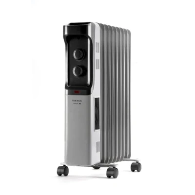 Image de Taurus Dakar Radiateur bain d&#039;huile à 9 éléments 2000W, 3 niveaux de puissance, Thermostat réglable, Protection contre la surchauffe, Facilité transport: poignée et roues