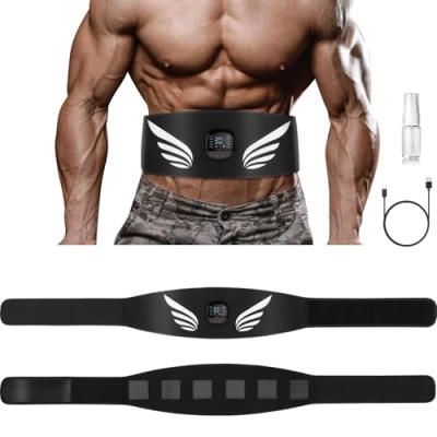 Image de Profey Ceinture Abdominale Electrostimulation, EMS Electrostimulateur Musculaire avec 10 Modes 30 IntensitéS Et Affichage des Calories BrûLéEs, Electrostimulation pour Hommes Femmes Type C