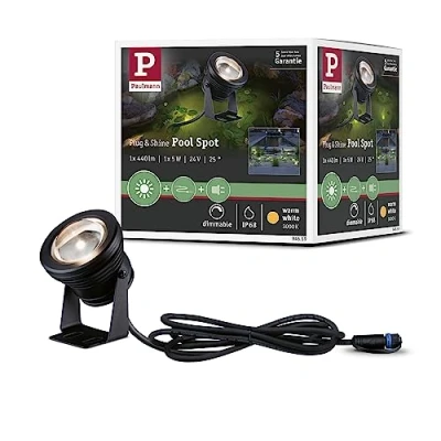 Image de Paulmann Système d&#039;éclairage Plug&amp;Shine Outd P&amp;S Pool Spot IP68 3000K 94559 N/A Puissance: 5 W Blanc Chaud
