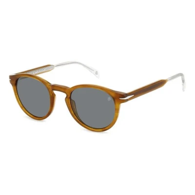 Image de DAVID BECKHAM Homme DB 1111/S B4L/IR Lunettes de soleil Acétate Jaune Gris Ronde