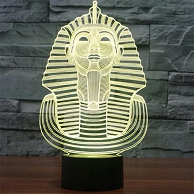 Image de HPBN8 Ltd Illusion 3D Pharaon LED Lampe Lumières Décoration Lampes Touch Control 7 Couleurs Change Veilleuse USB Powered Enfants Cadeau Anniversaire Noël Cadeaux
