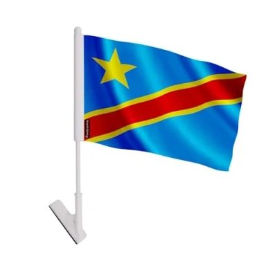 Image de Drapeau adhésif Non spécifié République Démocratique du Congo 14 x 21 cm 10 pièces Polyester résistant
