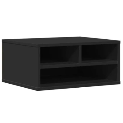 Image de vidaXL Support d&#039;imprimante Noir 49x40x22,5 cm Bois d&#039;ingénierie, Table d&#039;imprimante, d&#039;ordinateur, avec Rangement