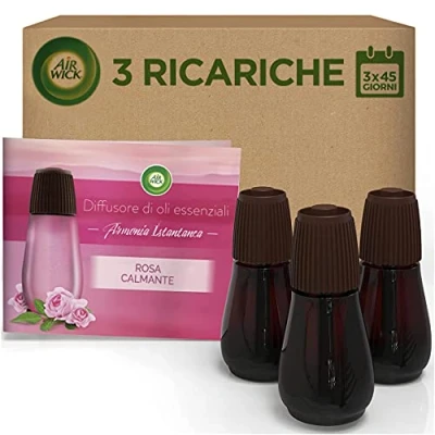 Image de Air Wick Lot de 3 flacons d&#039;huile parfumée pour diffuseur Parfum rose apaisante x 20 ml